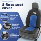 Ülésvédő S-RACE - kék-fekete - REGULAR SEAT - WALSER