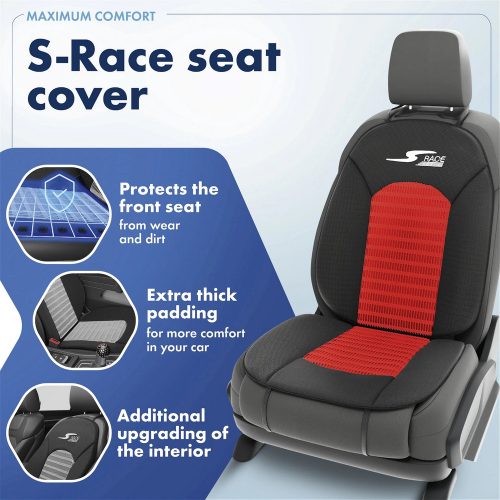 Ülésvédő S-RACE - piros-fekete REGULAR SEAT - WALSER