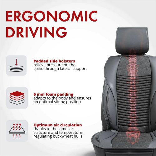 Ülésvédő - ergonomikus - MAX - fekete - WALSER