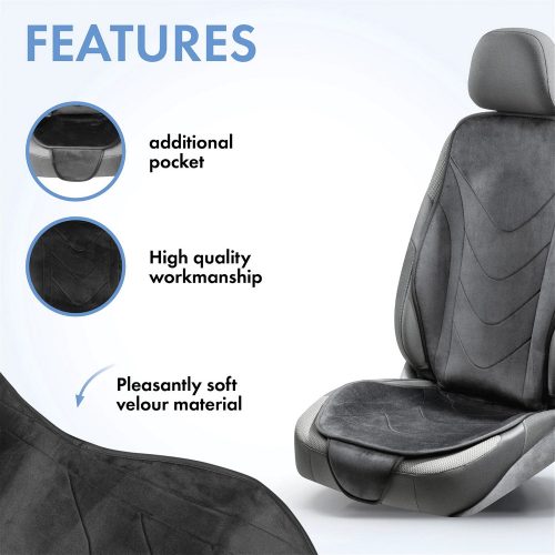 Ülésvédő - ergonomikus - AIR FLOW - fekete - WALSER