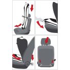Ülésvédő - ergonomikus - AIR FLOW - fekete - WALSER