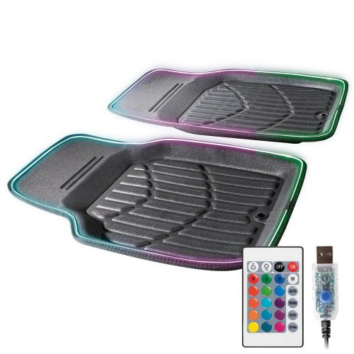 Autószőnyeg pár - GUMI-TPE - LED világítással USB - CarComfort