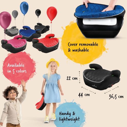 Gyerekülés magasító ISOFIX - ECE R 129 - ANDY - pink - WALSER