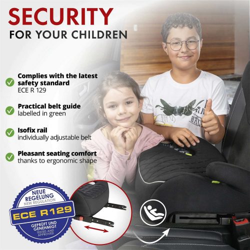 Gyerekülés magasító ISOFIX - ECE R 129 - ANDY - pink - WALSER