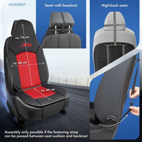 Ülésvédő S-RACE - HIGHBACK SEAT - piros-fekete - WALSER