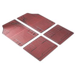 Gumiszőnyeg garnitúra textil hatású 3D felület - BLACK-RED - NEW STYLE - WALSER
