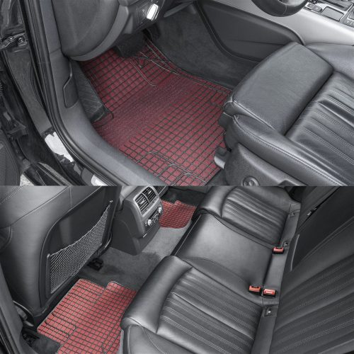 Gumiszőnyeg garnitúra textil hatású 3D felület - BLACK-RED - NEW STYLE - WALSER