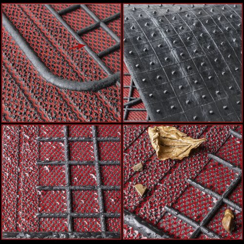 Gumiszőnyeg garnitúra textil hatású 3D felület - BLACK-RED - NEW STYLE - WALSER