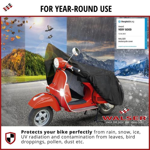 Motortakaró ponyva PREMIUM - SCOOTER - S méret - 185x90x100 cm fekete - WALSER