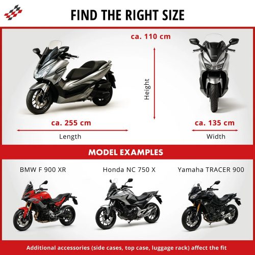 Motortakaró ponyva PREMIUM - ENDURO - XL méret - 255x110x135 cm szürke - WALSER