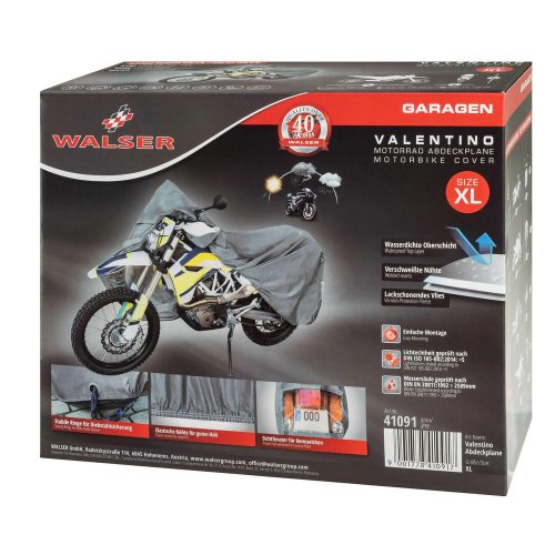 Motortakaró ponyva PREMIUM - ENDURO - XL méret - 255x110x135 cm szürke - WALSER