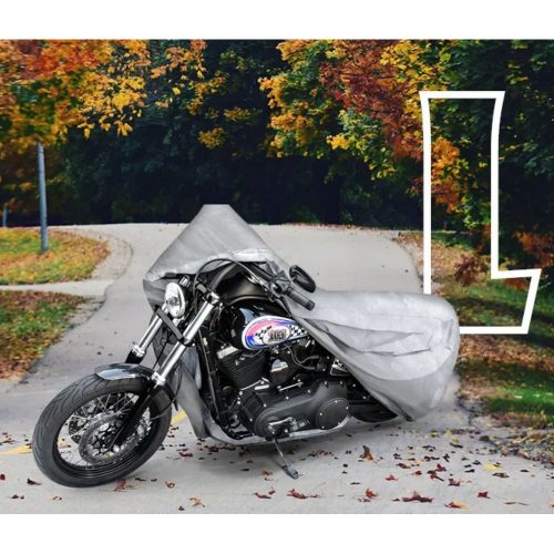 Motortakaró ponyva BASIC - CHOPPER - L méret - 250x100x130 cm ezüst - WALSER