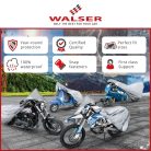 Motortakaró ponyva BASIC - CHOPPER - L méret - 250x100x130 cm ezüst - WALSER