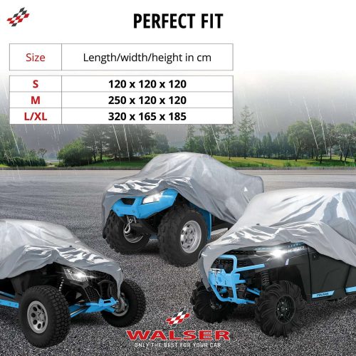 QUAD ponyva - L méret - 320x165x185 cm ezüst - All Weather - WALSER