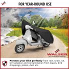 Motortakaró ponyva BASIC - SCOOTER - S méret - 185x90x100 cm fekete - WALSER