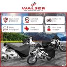 Motortakaró ponyva BASIC - SPORT - M méret - 215x95x120 cm fekete - WALSER
