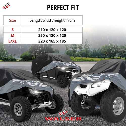 QUAD ponyva - L méret - 320x165x185 cm fekete - All Weather - WALSER