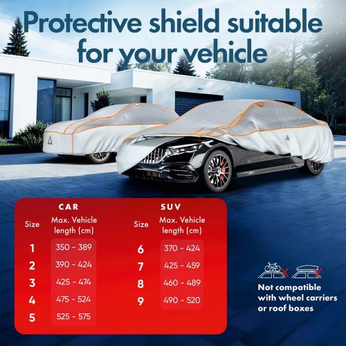 Autótakaró ponyva jégeső ellen - CAR - 4-475-524 - ALU-EPE + UV PROTEC - WALSER