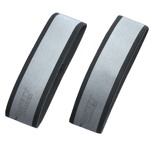 Fényvisszaverő tépőzáras szalag - 40x3,8 cm - ezüst, fekete - 2 db - WALSER