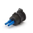 USB aljzat, dupla, beépíthető - zöld világítással - M.N.C