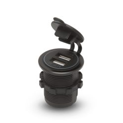   USB aljzat, dupla, beépíthető - piros világítással - M.N.C