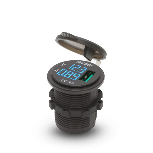USB aljzat feszültségmérővel, beépíthető - M.N.C