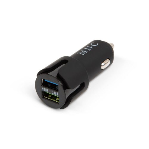 Autós szivargyújtó adapter - 2xUSB aljzattal - 2,4 A - fekete - M.N.C