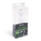 Autós szivargyújtó adapter - 2xUSB aljzattal - 2,4 A - fehér - M.N.C
