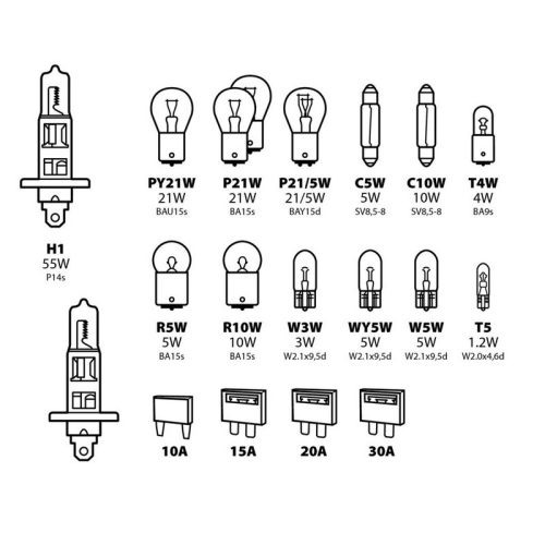 Izzókészlet H1 Premium Kit 19 db-os - 4CARS